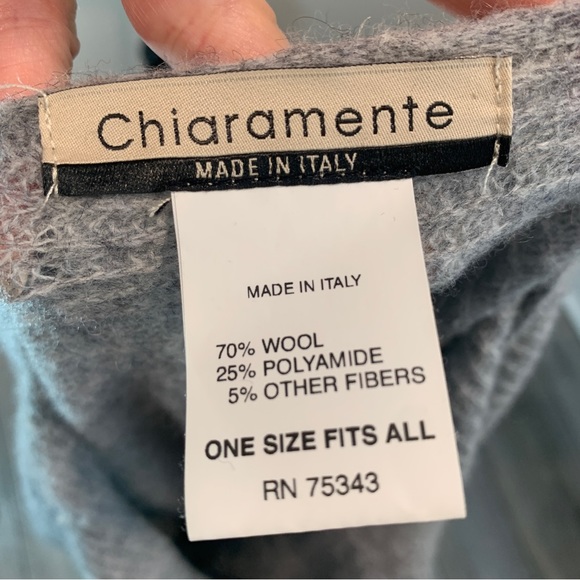 Chiaramente Italian Wool Cross Front Poncho Sweater - One Size - Picture 5 of 6